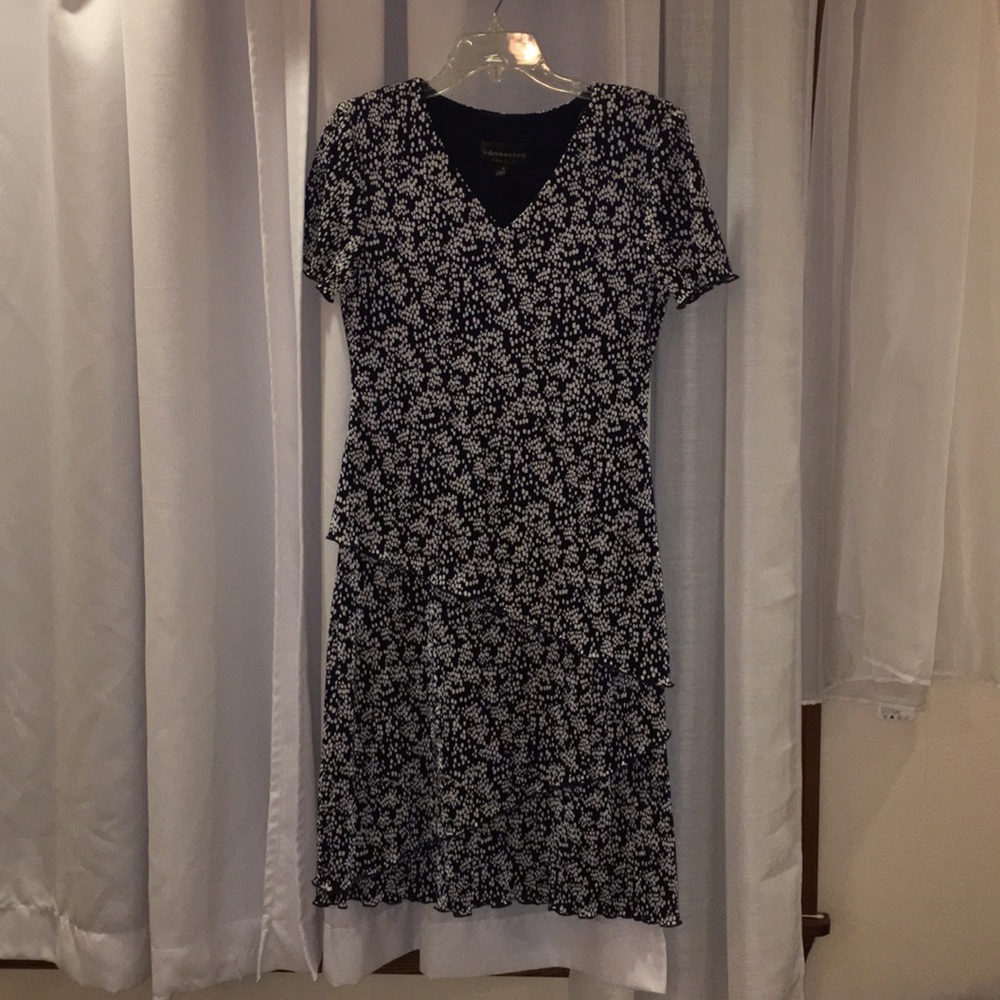 V-Neck Ruffled Midi Dress